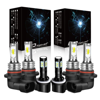 For GMC Envoy XUV 2004-2005 Combo 6x 6000K LED Headlight High-Low +Fog Bulbs Kit - Image 1 of 4