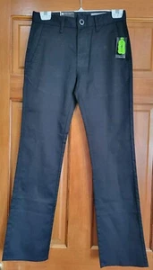 Volcom Boy's Size 28/16 Black Chino Frickin Pants Youth Straight NWT - Picture 1 of 9