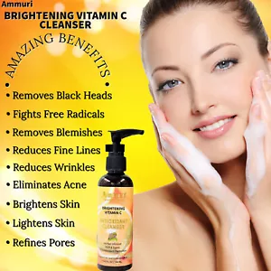 Ammuri Vitamin C Cleanser 100ml Niacinamide, Aloe Vera Tea Tree Oil-Acne Cure - Picture 1 of 7