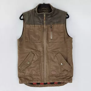 Legendary Chaleco Colas Blancas Hombres Pequeño Marrón Forrado a Cuadros Utilitario Granero Tareas Exterior - Imagen 1 de 14