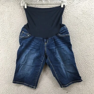 Indigo Blue Bermuda Shorts Womens M (actual 26x11.5) Blue Denim Cotton Blend - Picture 1 of 16