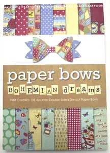 Craftwork Cards Bohemian Dreams Paper Bows Pad 128 Double Sided DIE-CUT BOWS - Picture 1 of 4