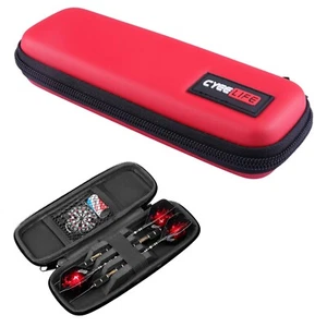 Estuche de transporte de dardos PU rojo CyeeLife para conjunto de 3 piezas de dardos blandos y de acero - Imagen 1 de 4