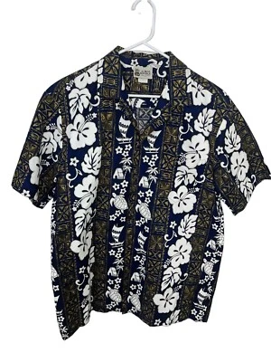 Camisa Hawaiana ALOHA REPUBLIC Para Hombre Talla Grande Vintage Estampado Tortuga Azul Foto 1 de 4