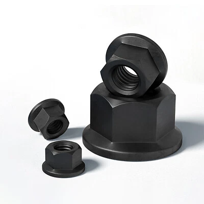 Sechskantmuttern mit Flansch DIN 6331 Schwarz Flanschmutter Bundmuttern M8 - M30 - Bild 1 von 4