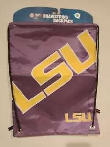 New LSU Tigers Drawstring Bag Backpack Cinch Sack Licensed Product - Picture 1 of 5