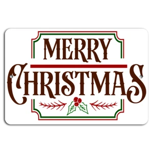 Rustic Red & Green Merry Christmas Metal Sign - Picture 1 of 1