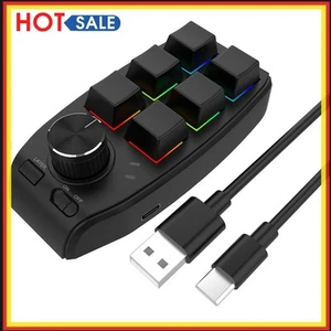 RGB 6 Tasten + 1 Lautstärkeregler Makro-Mechanische Tastatur für PS-Zeichnung (S - Afbeelding 1 van 9