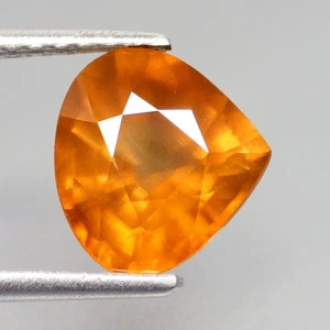 5.61 Cts ASTONISHING HEART PEAR (10 x 9 mm) 100% NATURAL YELLOWISH ORANGE ZIRCON - Picture 1 of 7