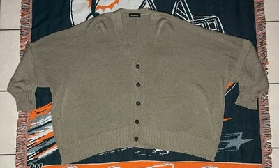 Cardigã suéter Eskandar O/S boxy icônico malha com nervuras - Leia a descrição - Imagem 1 de 4