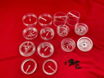 4 TEAM ASSOCIATED RC10CC FRONT + REAR WHEELS + screws  classic clear RC10 40TH - Image 1 of 4