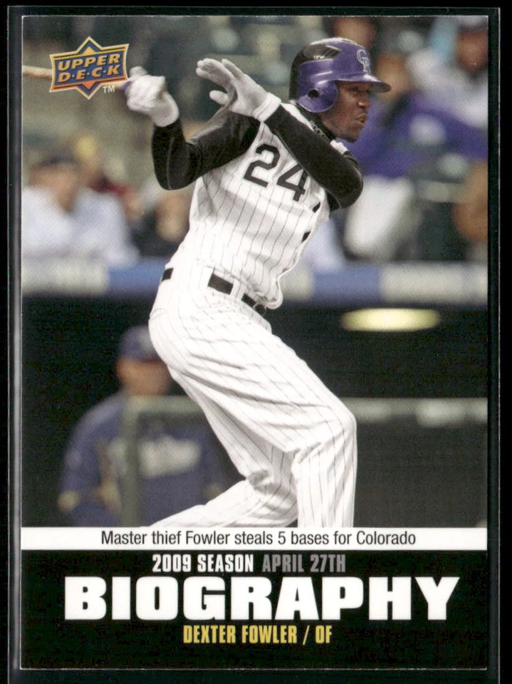 2010 Upper Deck #SB-25 Dexter Fowler Season Biography - Image 1 of 2