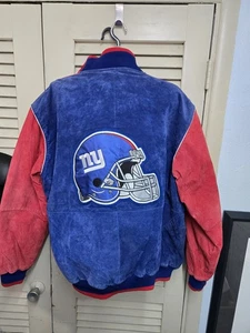 Vintage New York Giants Erwachsene Wildleder Leder College Jacke Größe M - Bild 1 von 4