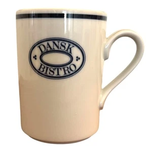 Vintage DANSK ~ Christianshavn ~ BISTRO 10 0z. Mug White Navy Made in Japan EUC! - Picture 1 of 4