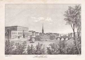 Stockholm Schweden Sverige Sweden Lithographie Lithograph 1820 - Picture 1 of 1