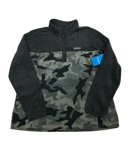 Chaqueta Pullover Columbia Benton Springs 1/2 Snap XXL Negra Camuflada Elastizada Polar - Imagen 1 de 9