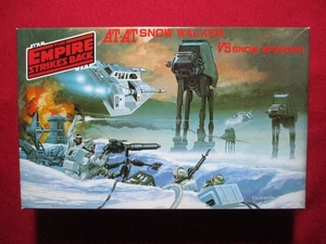Vintage Star Wars 1982 Tsukuda Japan AT-AT vs Snowspeeder Diecast Metal Kit ESB - Picture 1 of 5