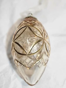Vidrio Corte Egipcio con Dorado Colgante Adorno de Navidad Forma de Lágrima 4.5" - Imagen 1 de 3