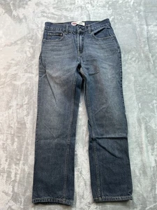 Levis 505 Jeans Straight Leg Mid Rise Boys Youth Sz 16 Reg 28x28 Blue School - Picture 1 of 12
