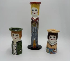 Lote de jarrones de cerámica pintados a mano Susan Paley por Ganz. (3) Marci Jade Eydie - Imagen 1 de 17