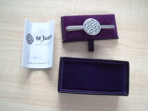 Vintage St Justine pewter Celtic tie clip, BNIB - Picture 1 of 5