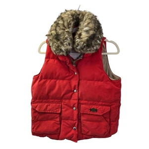 Ralph Lauren Denim & Supply Down Filled Removable Faux Fur Collar Vest Size Medi - Picture 1 of 7