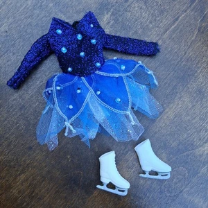 Barbie Royal Fantasy Blue Doll Clothes Dress Sequin Beaded Dance Ice Skating - Picture 1 of 9