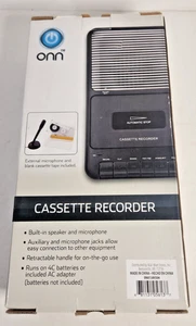 ONN Kassettenspieler & Recorder mit Mikrofon - schwarz - ohne Band - Bild 1 von 6