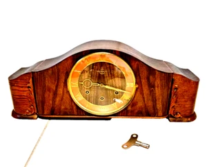 Tischuhr Kaminuhr Holzuhr GOLDANKER mechanisch mit Schlüssel - Bild 1 von 7