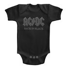 ACDC Back in Black Baby Body Suit Rock Band Infant Romper Boy Album Cover Grow