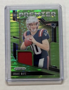 2024 Panini Prizm Drake Maye Neon Green Pulsar Premier Rookie Jerseys #PJ-DME - Picture 1 of 2