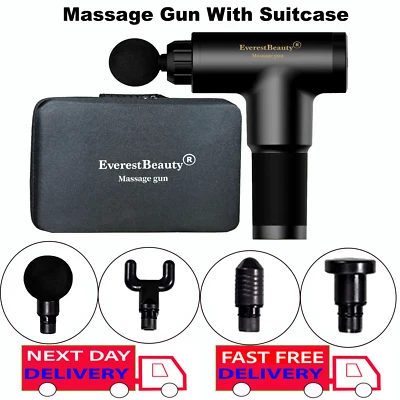 EVERESTBEAUTYⓇ Massage Gun Deep Percussion Massager Muscle Vibration Relaxing Therapy Tissue UK