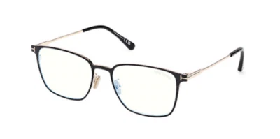 Gafas para hombre Tom Ford FT6055-D-B 001 negras brillantes cuadradas azules bloque Foto 1 de 4