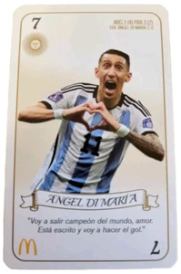 Panini McDonald's Argentina Soccer Card #7 Angel Di Maria FIFA World Cup Champ - Picture 1 of 2