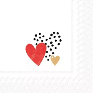 3-Ply Paper Cocktail Napkins Celebrate the Home Love You, Gold/Red, 20-Count - Picture 1 of 1