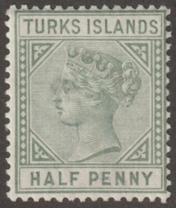 EDSROOM-18947 Turks Islands 51 LH 1894 Die B CV$7 - Picture 1 of 2