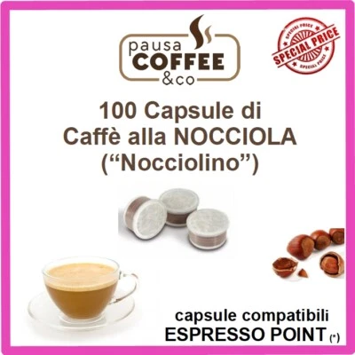 PAUSACOFFEE 100 capsule cialde CAFFE ALLA NOCCIOLA ("NOCCIOLINO") compatibile ESPRESSO POINT
