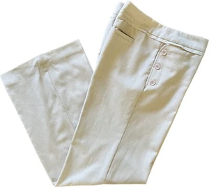 To The Max Wide Leg Trousers Pants Neutral Beige Pinstripes Size 12 Pockets - Picture 1 of 10