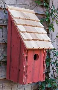 BROADCHURCH WOOD BIRD HOUSE - REDWOOD FINISH - Picture 1 of 1