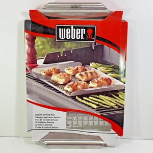 Weber Deluxe Grilling Pan Stainless Steel 17.4 x 11.8 x 1.4 in NEW 6435 - Picture 1 of 17