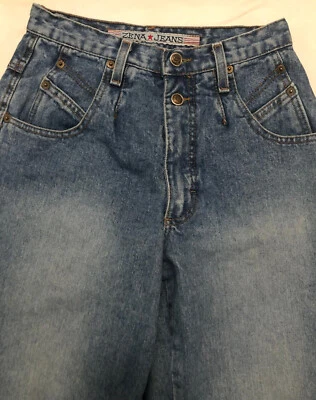 CALÇA MAMÃE VINTAGE ZENA JEANS tamanho 8 azul cintura alta cônica anos 80 anos 90 - Imagem 1 de 4