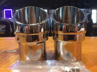 Tapas de escape de motocicleta Vance & Hines cromadas corte cortado para Harley Davidson Foto 1 de 4