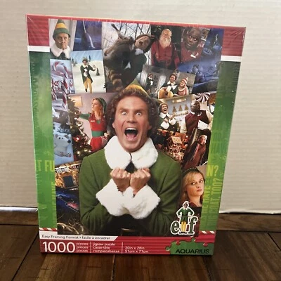 ELF Christmas Puzzle Movie 1000 Pc Aquarius #65-366 20"x28" SEALED hc - Image 1 of 4