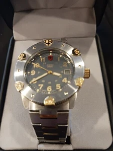 Swiss Army Watch Lancer 200 Diver Two Tone W/ New Battery - Picture 1 of 7