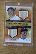 2012 TOPPS GOLDEN MOMENTS GAME USED BAT CARD MICKEY MANTLE AND ROGER MARIS 35/50