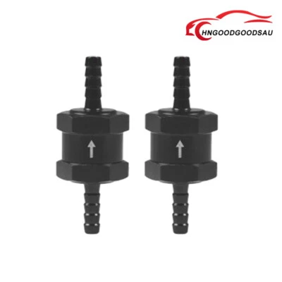 2PCS 1/4" 6mm Fuel Check Valve One Way Inline Non Return Diesel Gasoline Black - Image 1 of 4
