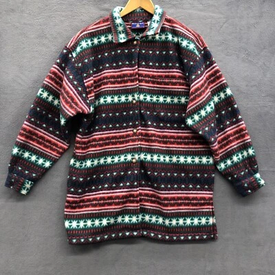 Bugle Boy Snow Fleece Button Down Shirt Shacket Size Small Cold Weather Y2K - Image 1 of 4
