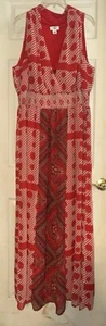 Maxi Vestido CATO Rojo Talla 22W/24W Paisley Lunares Sin Mangas Geo Persa Bandana - Imagen 1 de 9