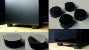 4x40mm INLAY GUMMI DÄMPFER LAUTSPRECHER BOXEN FÜßE ABSORBER PUFFER selbstklebend - Bild 1 von 1
