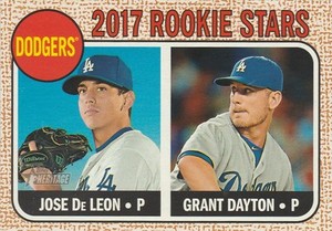 2017 TOPPS HERITAGE JOSE De LEON-GRANT DAYTON--DODGERS ROOKIE STARS #83 SP
